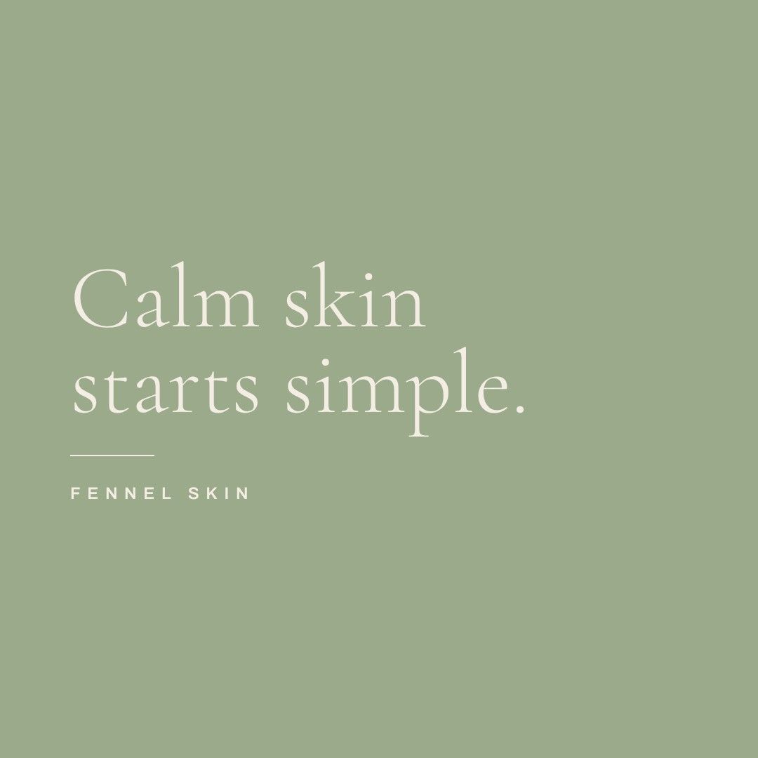 Instagram post on sage reading Calm skin starts simple.
